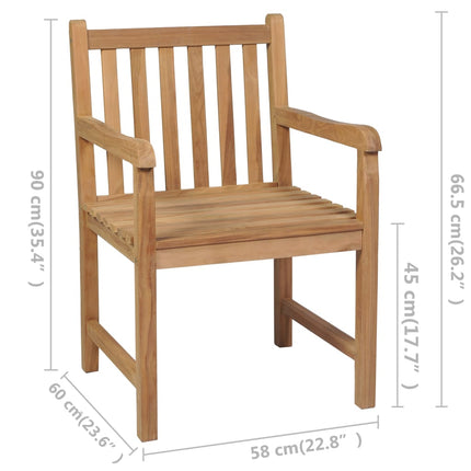Trädgårdsstolar 6 st med beige dynor massiv teak