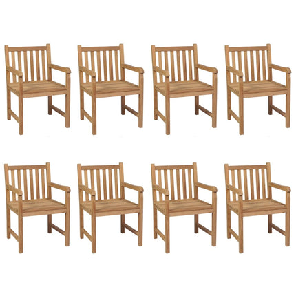 Trädgårdsstolar 8 st med beige dynor massiv teak