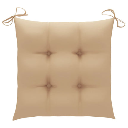 Trädgårdsstolar 8 st med beige dynor massiv teak