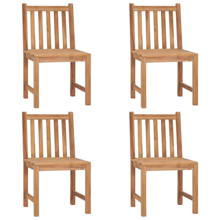 Trädgårdsstolar 4 st med dynor massiv teak