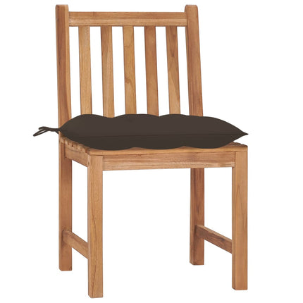 Trädgårdsstolar 4 st med dynor massiv teak