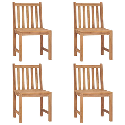 Trädgårdsstolar 4 st med dynor massiv teak