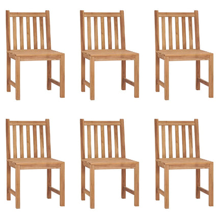 Trädgårdsstolar 6 st med dynor massiv teak