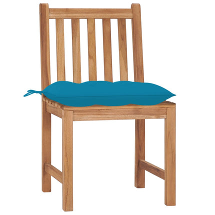 Trädgårdsstolar 6 st med dynor massiv teak