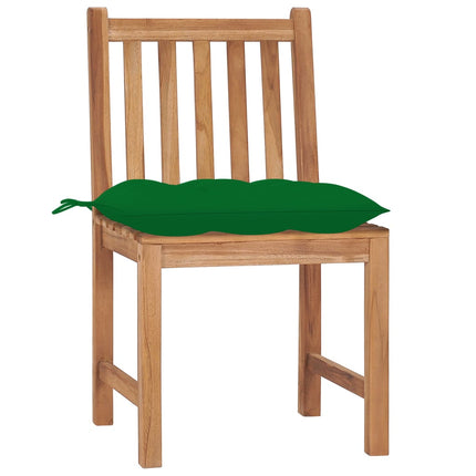 Trädgårdsstolar 6 st med dynor massiv teak