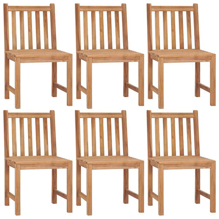 Trädgårdsstolar 6 st med dynor massiv teak