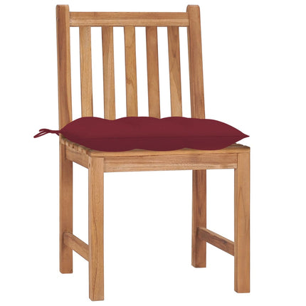 Trädgårdsstolar 6 st med dynor massiv teak