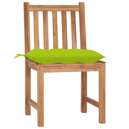 Trädgårdsstolar 6 st med dynor massiv teak