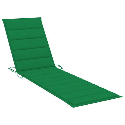 Solsäng 2 st med dyna grön massiv teak