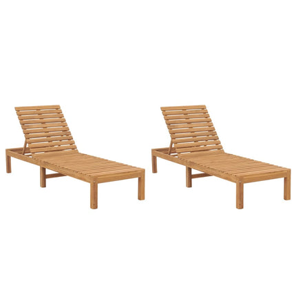 Solsängar 2 st massiv teak