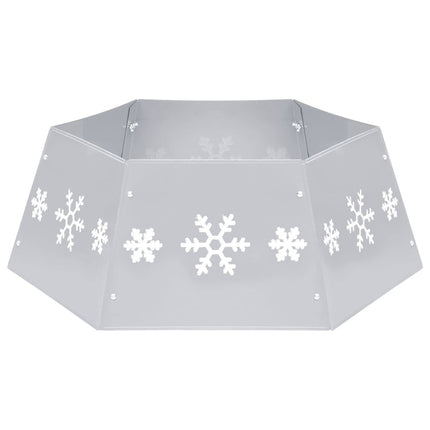 Julgranskrage silver och vit Ø68x25 cm
