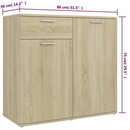 Skänk sonoma-ek 160x36x75 cm konstruerat trä