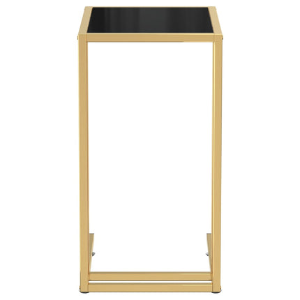 Sidobord till datorbord svart 50x35x65 cm härdat glas