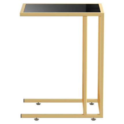 Sidobord till datorbord svart 50x35x65 cm härdat glas