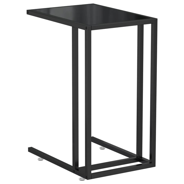Sidobord till datorbord svart 50x35x65 cm härdat glas