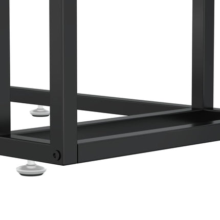 Sidobord till datorbord svart 50x35x65 cm härdat glas