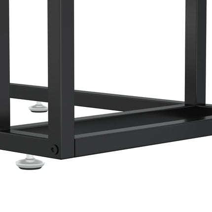 Sidobord till datorbord vit marmor 50x35x65 cm härdat glas
