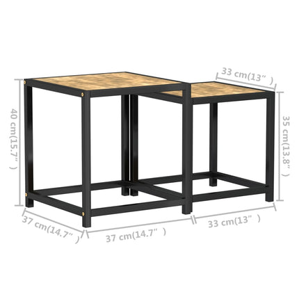 Tebord 2 st MDF svart och gul