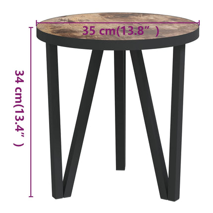 Tebord svart och gul Ø35 cm MDF