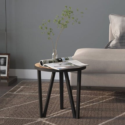 Tebord svart och gul Ø35 cm MDF