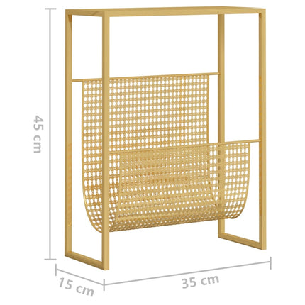 Tidningsställ guld 35x15x45 cm stål