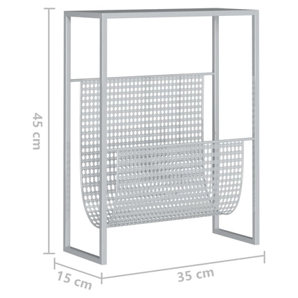 Tidningsställ silver 35x15x45 cm stål