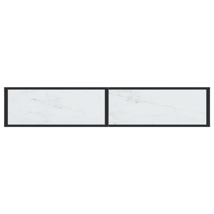 Konsolbord vit marmor 180x35x75,5 cm härdat glas