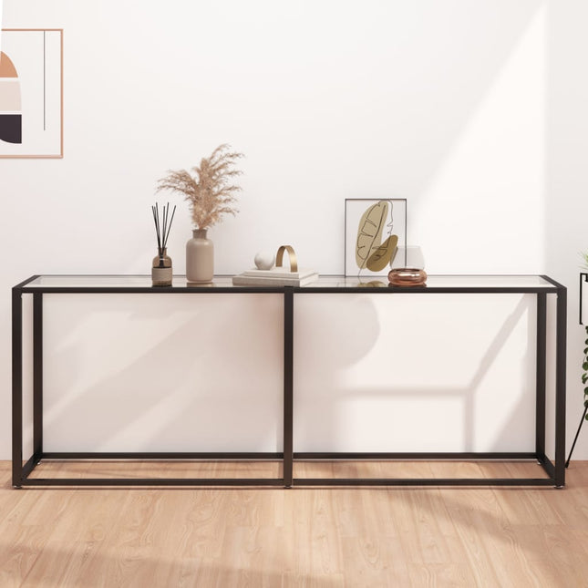 Konsolbord transparent 200x35x75,5 cm härdat glas