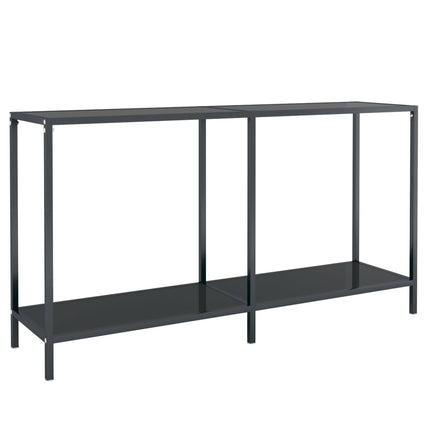 Konsolbord svart 140x35x75,5 cm härdat glas