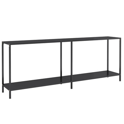Konsolbord svart 200x35x75,5 cm härdat glas