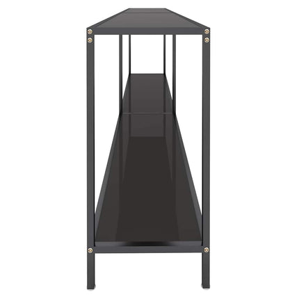 Konsolbord svart 220x35x75,5 cm härdat glas