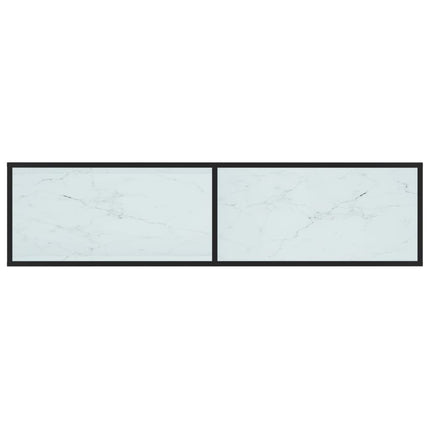 Tv-bänk vit marmor 160x40x40,5 cm härdat glas