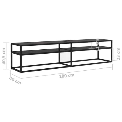 Tv-bänk svart 180x40x40,5 cm härdat glas