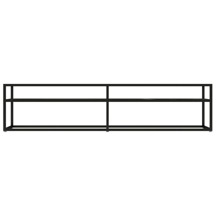 Tv-bänk svart marmor 180x40x40,5 cm härdat glas