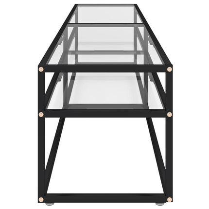 Tv-bänk transparent 200x40x40,5 cm härdat glas