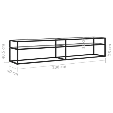 Tv-bänk transparent 200x40x40,5 cm härdat glas