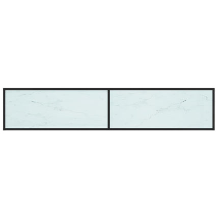 Tv-bänk vit marmor 200x40x40,5 cm härdat glas