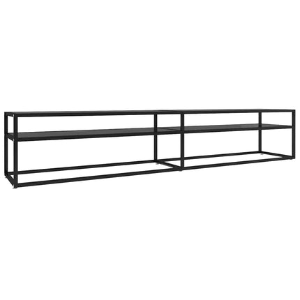 Tv-bänk svart 220x40x40,5 cm härdat glas
