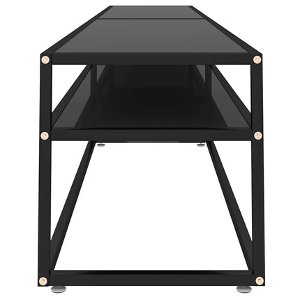 Tv-bänk svart 220x40x40,5 cm härdat glas