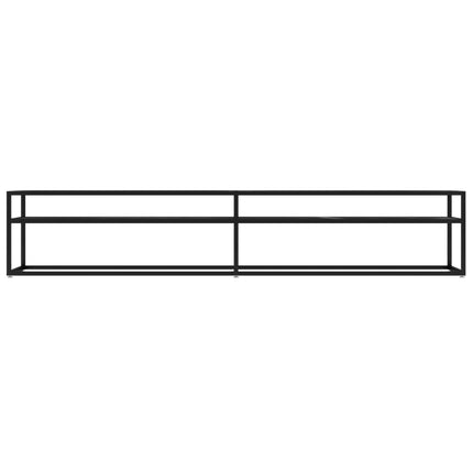 Tv-bänk svart marmor 220x40x40,5 cm härdat glas