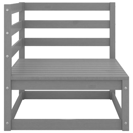 Loungegrupp för trädgården 9 delar grå massiv furu