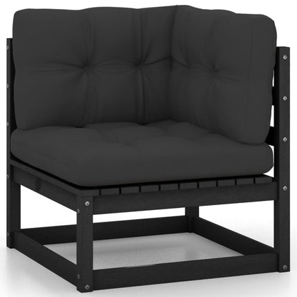Loungegrupp med dynor 8 delar massiv furu