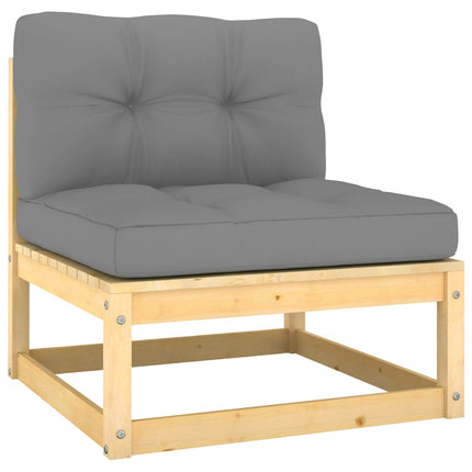 Loungegrupp med dynor 5 delar massiv furu