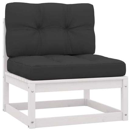Loungegrupp med dynor 4 delar massiv furu