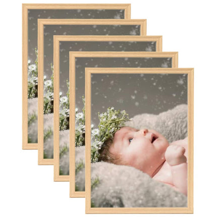 Fotoramar 5 st för bord ljus ek 13x18 cm