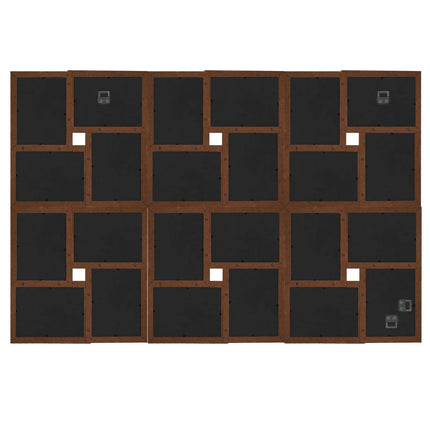 Fotoram för 24x(10x15 cm) bilder mörkbrun MDF