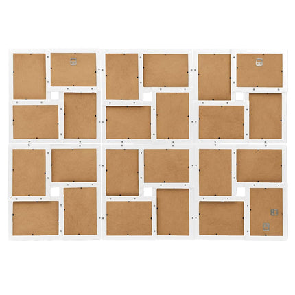 Fotoram för 24x(10x15 cm) bilder vit MDF