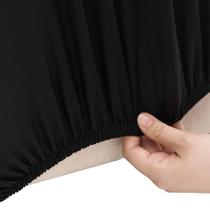 Sofföverdrag 2-sits med stretch svart polyesterjersey
