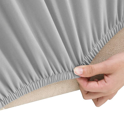 Sofföverdrag 3-sits med stretch grå polyesterjersey
