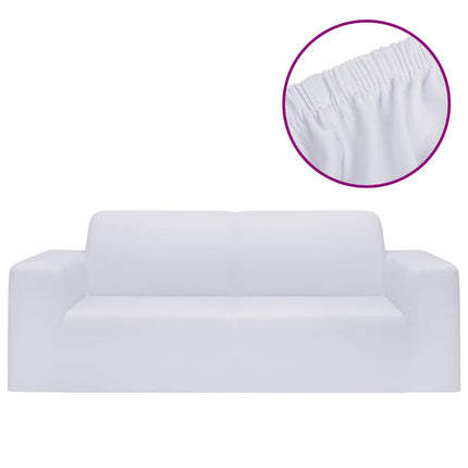 Sofföverdrag 2-sits med stretch vit polyesterjersey